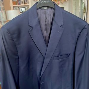 JOS. A BANK TAILORED FIT NAVY WOOL BLAZER SIZE 48 LONG